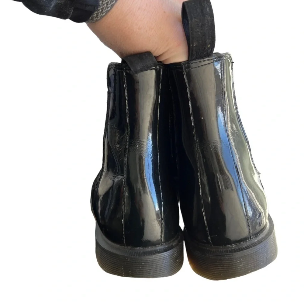 Dr. Martens - Faun Black Patent Leather Slip On Chelsea Boot Sz 9